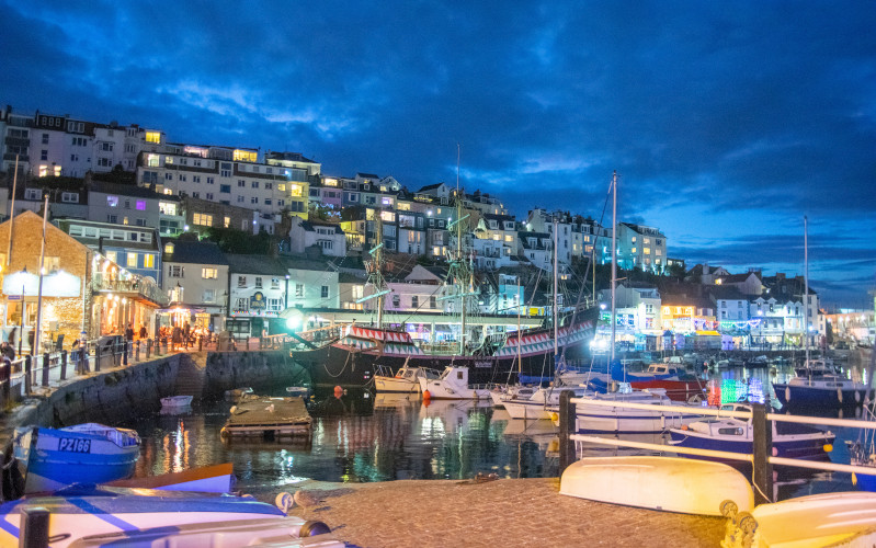 brixham maria at night in devon